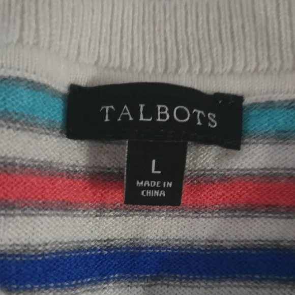 Talbots Striped Multicolor Sweater - Picture 2 of 7